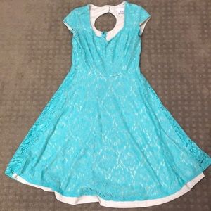 Lacy turquoise dress
